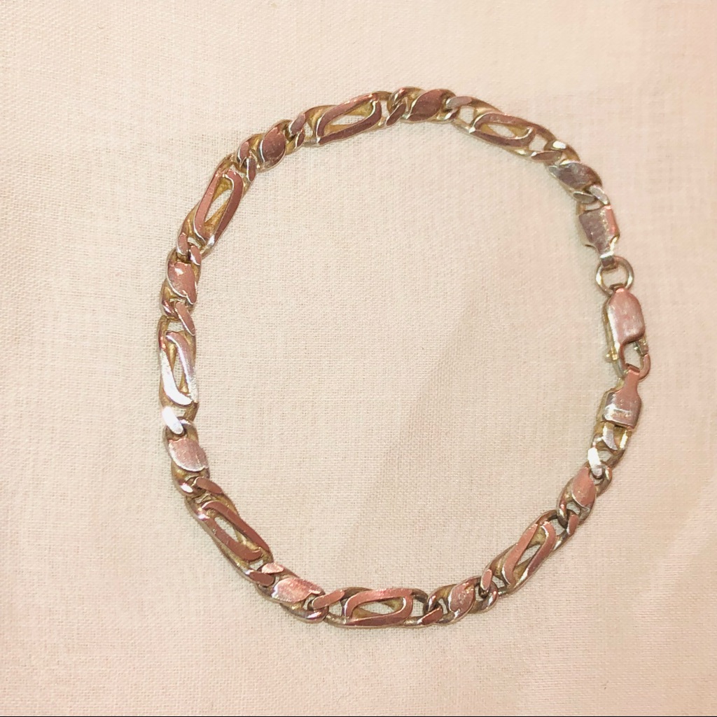 Sterling Silver Heavy Chain Bracelet Large Link Italian 5mm Wide Vintage Unisex